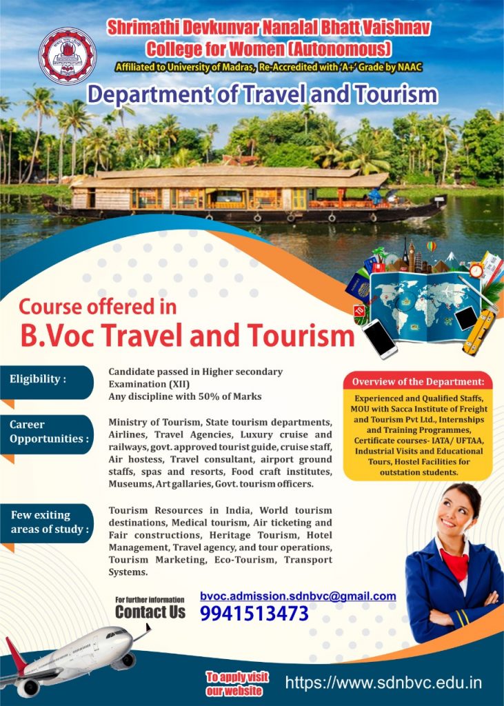 b voc travel and tourism colleges in kerala