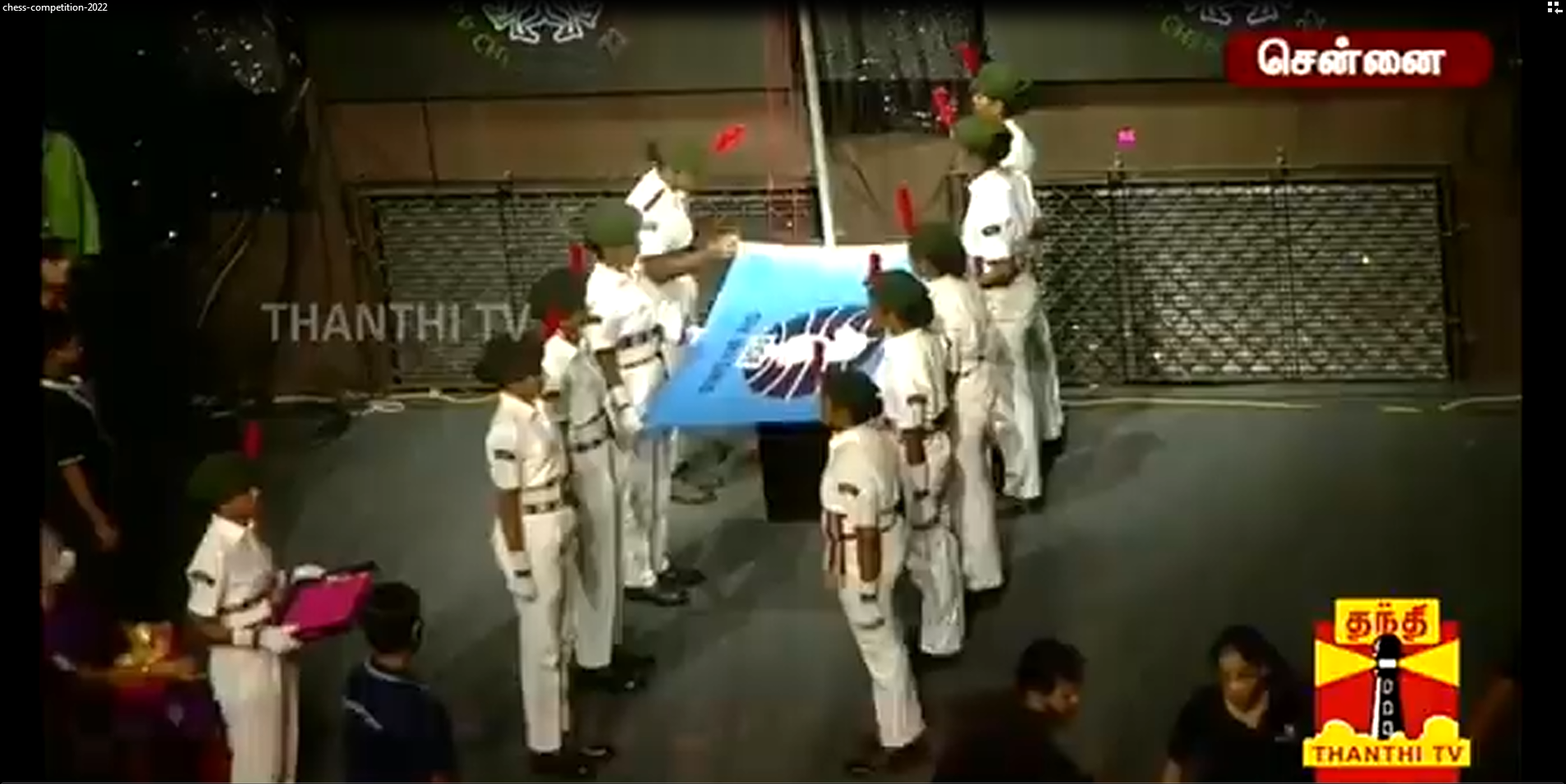 NCC NAVAL WING CADETS in flag handing over ceremony. Chess olympiad 2022.