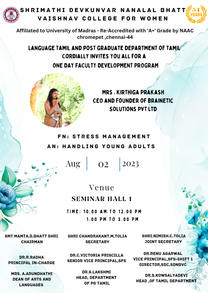 One Day Faculty Development Program – SDNB Vaishnav College for Women ...