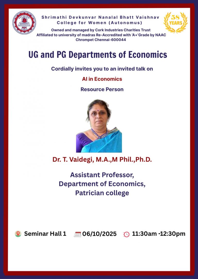AI in Economics SDNB Vaishnav College for Women